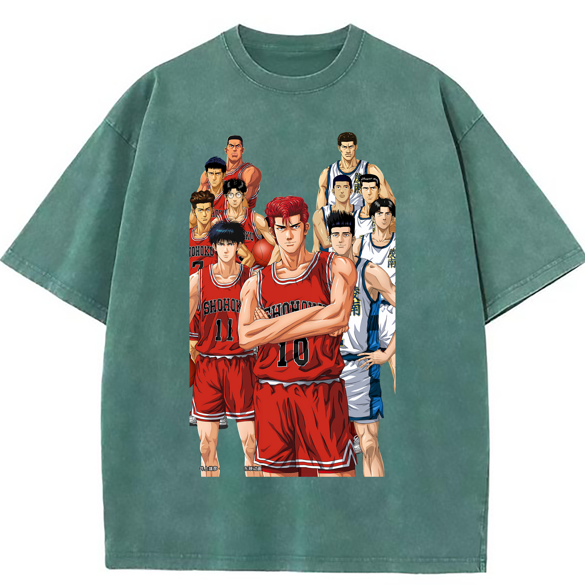 （画像用） SLAM DUNK／スラムダンク 綿100% ヴィンテージ風 半袖Tシャツ（フロントプリント）